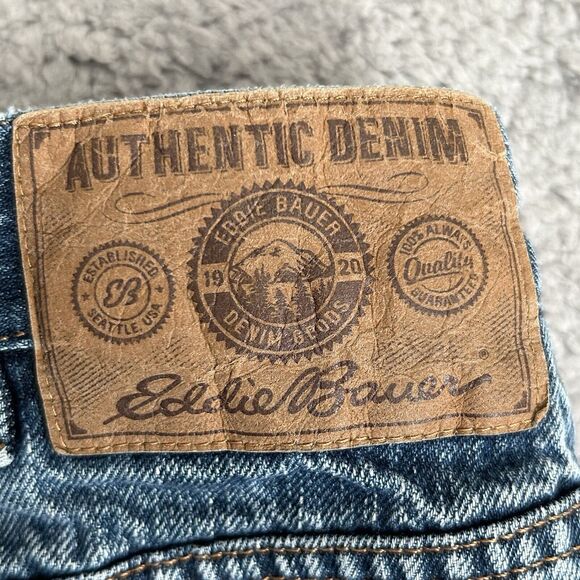 Eddie Bauer Fleece Lined Jeans Mens 38 X 32 Relaxed Fit Denim Outdoor Hunting - Picture 12 of 16